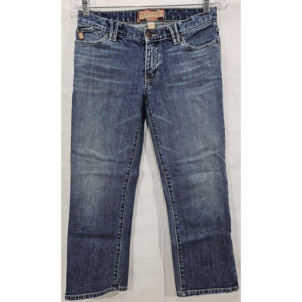 VTG Abercrombie & Fitch Zipper Hem Crop Jeans Low Rise Capri Indie Sleaze Size 2